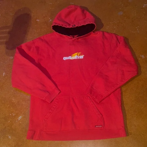Vintage Quiksilver Bold Red Hoodie - Picture 1 of 7